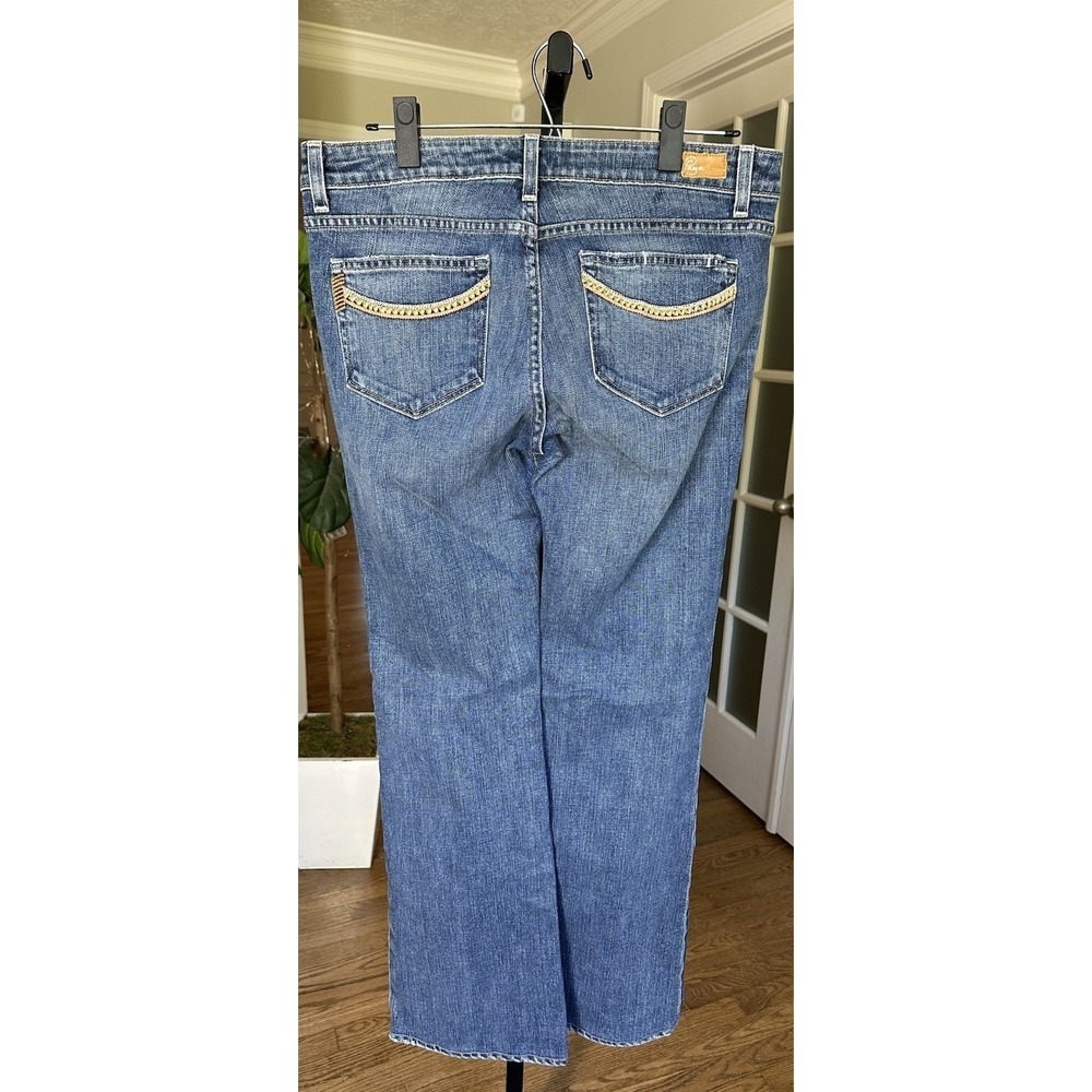 Paige Premium Denim Women's Jeans 31 Blue Straight Leg Embroidered Pockets USA - Picture 3 of 10